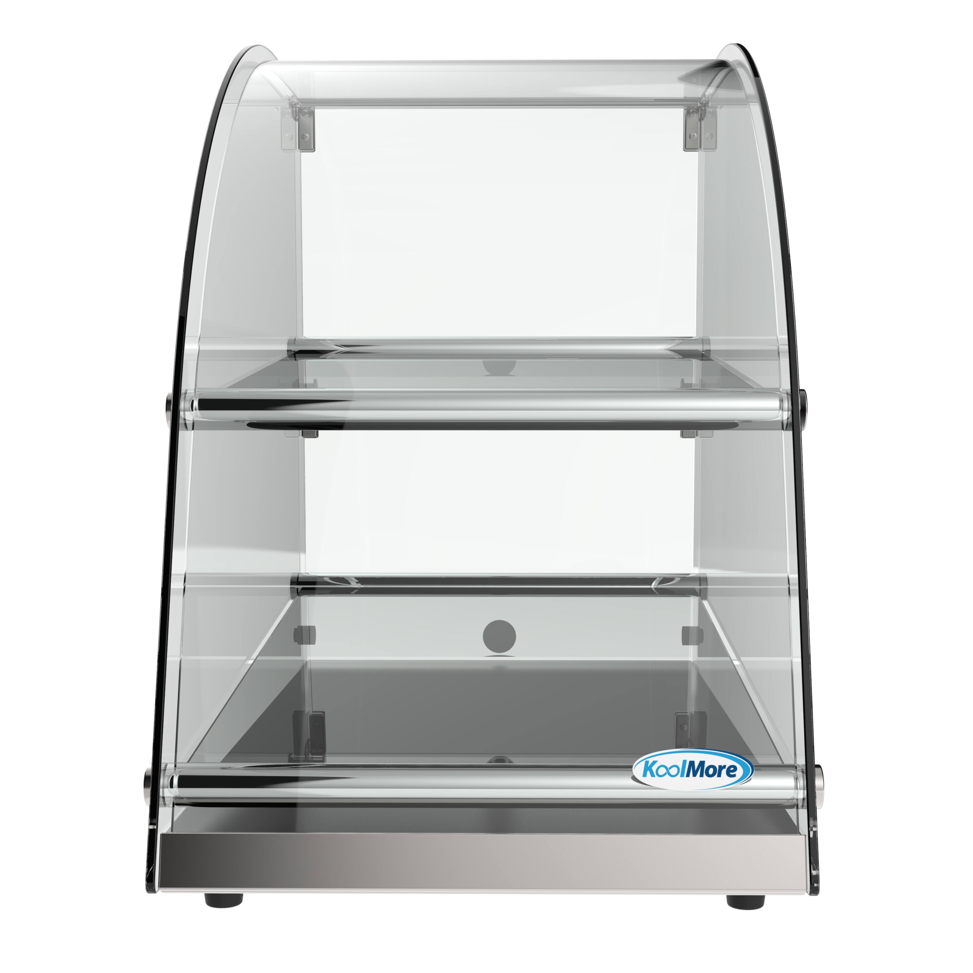 Alt View 2. Koolmore - 23 in. Commercial Countertop Bakery Display Case with Front Curved Glass and Rear Door, 2.4 cu. ft. DC-2CN - Silver.