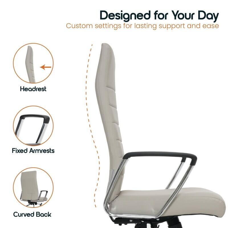 Designed for Your Day  
Custom settings for lasting support and ease  

- Headrest  
- Fixed Armrests  
- Curved Back