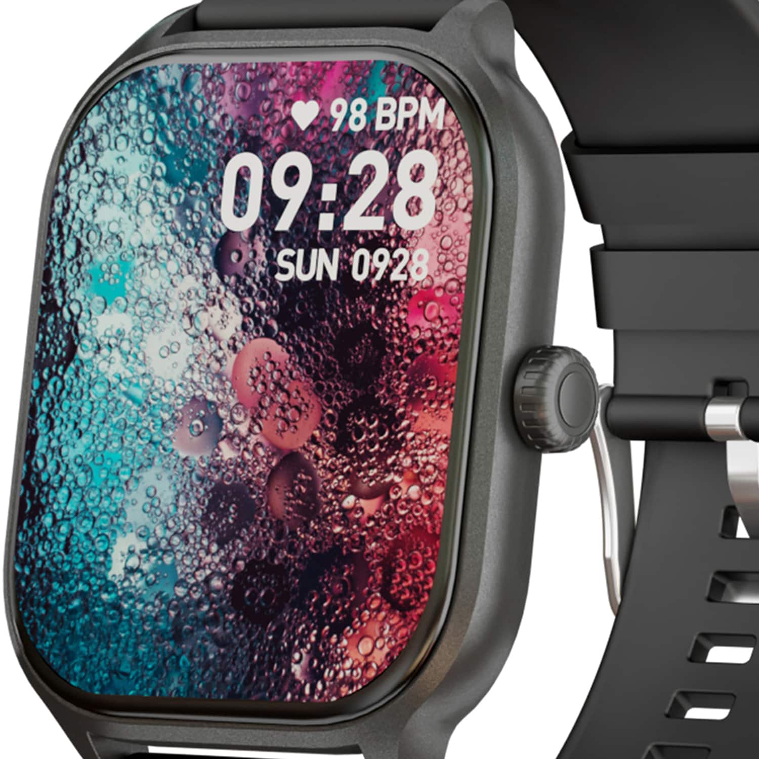 Supersonic - SC-185SW Waterproof Smart Sports Watch with 2-In. Touch Screen and Heart Rate Monitoring, SC-185SW, Black - Black - (2024)