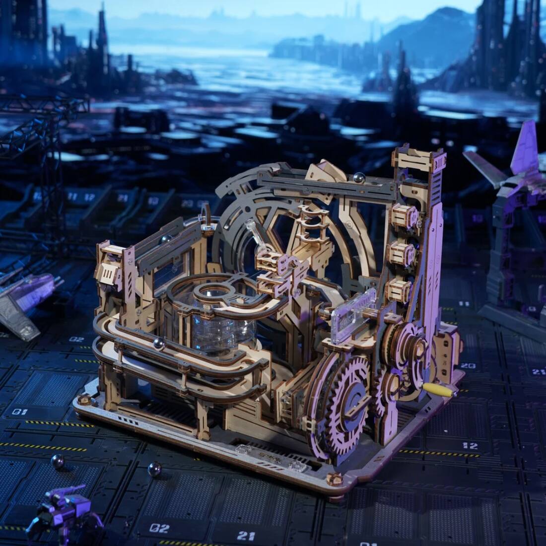 Back. 3D Puzzle - DIY 3D Moving Gears Puzzle - Marble SpacePort - 472 pcs.