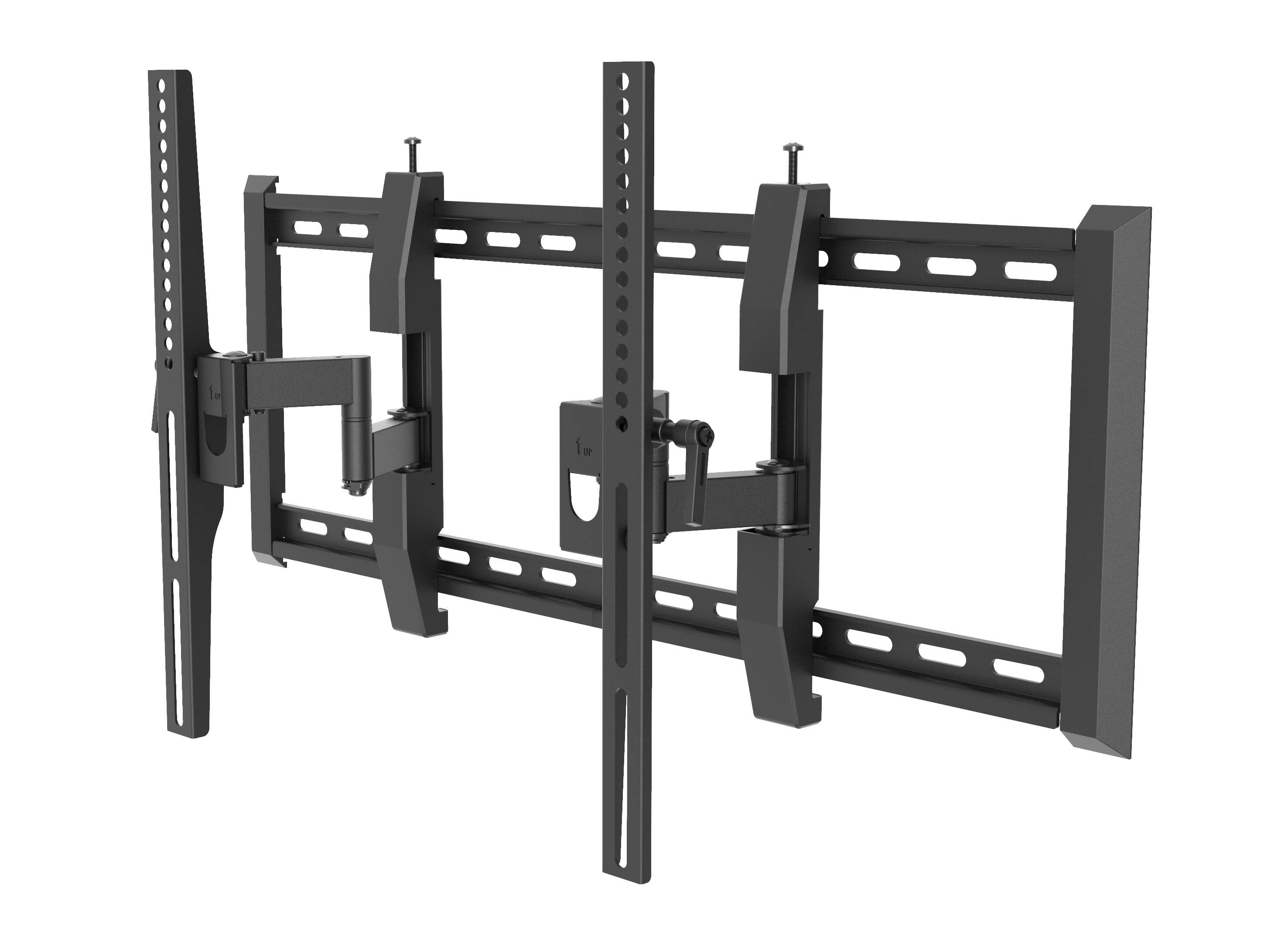 Alt View 2. Samsung - Samsung QN43QN70HAF 43" TV with a Walts TILT-EXTENSION-37-90 Mount and a Amber 3-OUTLET-SURGE Surge Protector (2026) - Black.