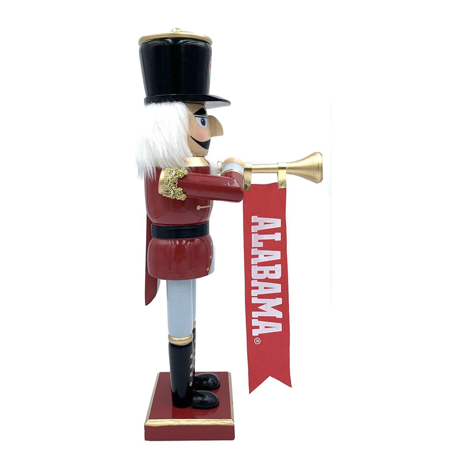 Alt View 1. Santa's Workshop - Alabama Crimson Tide 14" Bugler Nutcracker - Red.