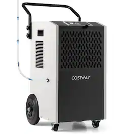 Costway - 154 Pints Commercial Dehumidifier with Pump Drain Hoses for Basements Job Sites - White