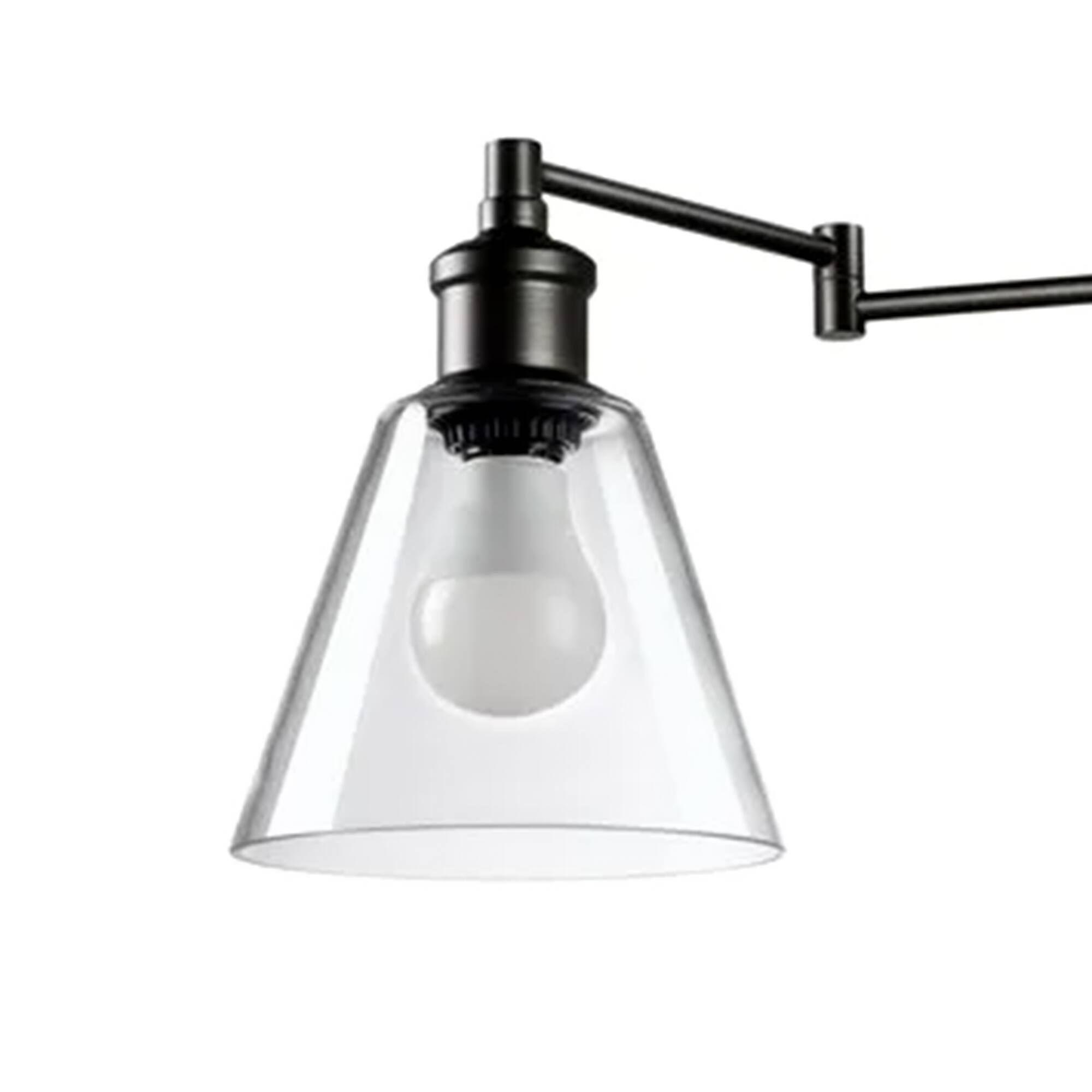 Alt View 5. Globe Electric - Globe Electric 10W LED Plug In Wall Sconce Clear Glass Shade & 6' Cord, Bronze.