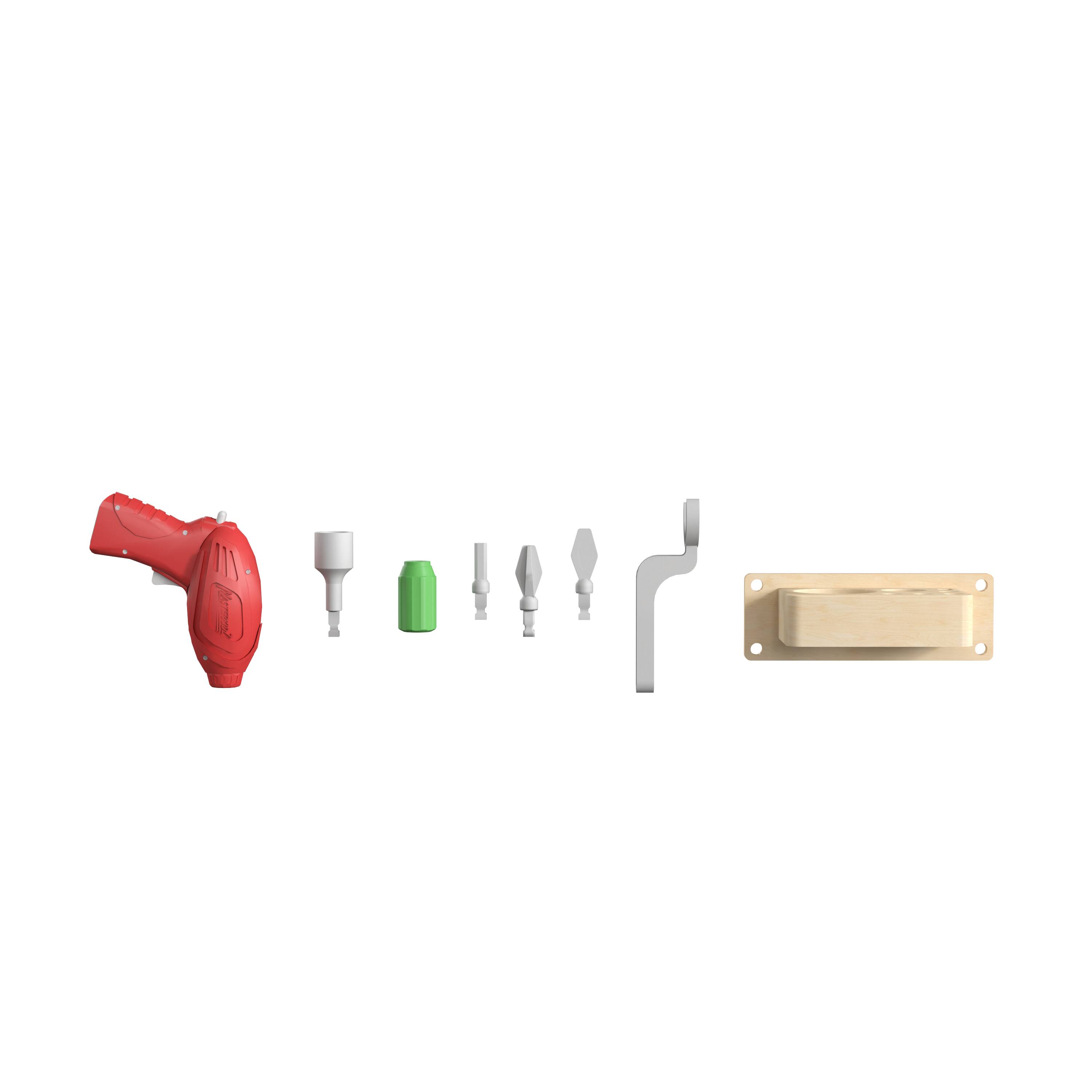 Angle. Flash Furniture - Bright Beginnings 8-Piece Tool and Holder Accessory Set for Modular STEAM Wall Systems (Wall Not Included) - Multi.