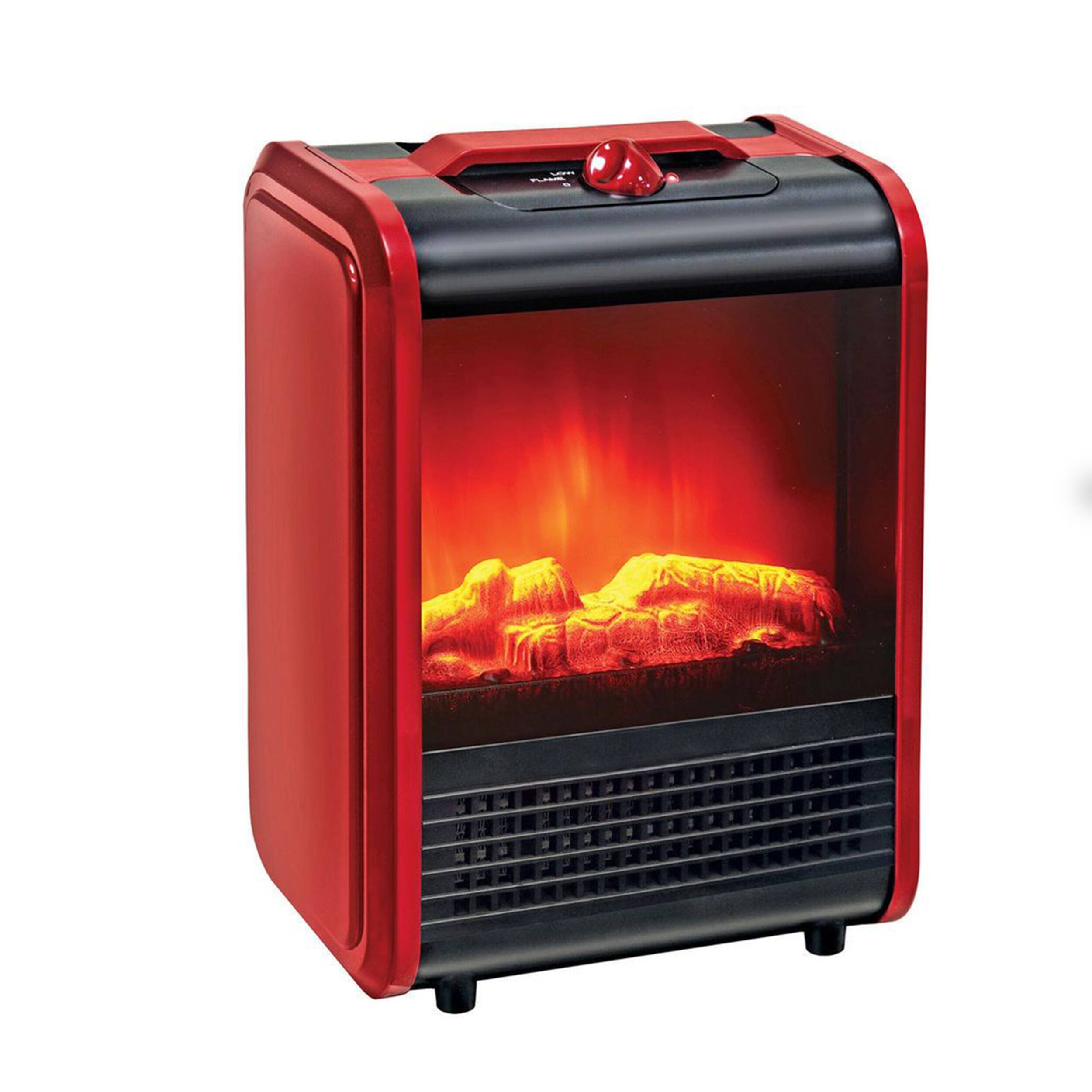 Alt View 1. Optimus - Optimus Electric Flame Effect Mini Fireplace Heater - Red.