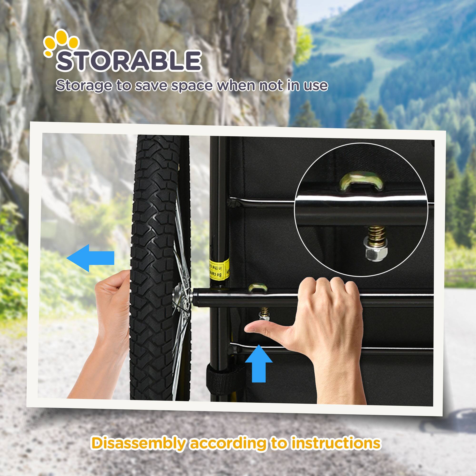 Alt View 1. Aosom - Dog Bike Trailer, Pet Wagon with Steel Frame, Hitch Coupler, Quick Release Wheels, Reflectors, Flag, Travel Carrier.