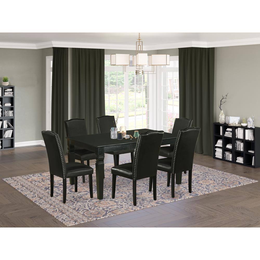 Left. East West Furniture - Dining Room Set Black - Black.