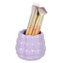 Unique Bargains - Ceramic Makeup Brush Holder, Round Desktop Pen Holder for Makeup Brushes, Forks and Pencils - For Vanity Bathrooms - Purple
