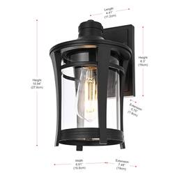 Elegant Lighting - Artemis 11 inch Outdoor Wall sconce in Black - Black And Clear