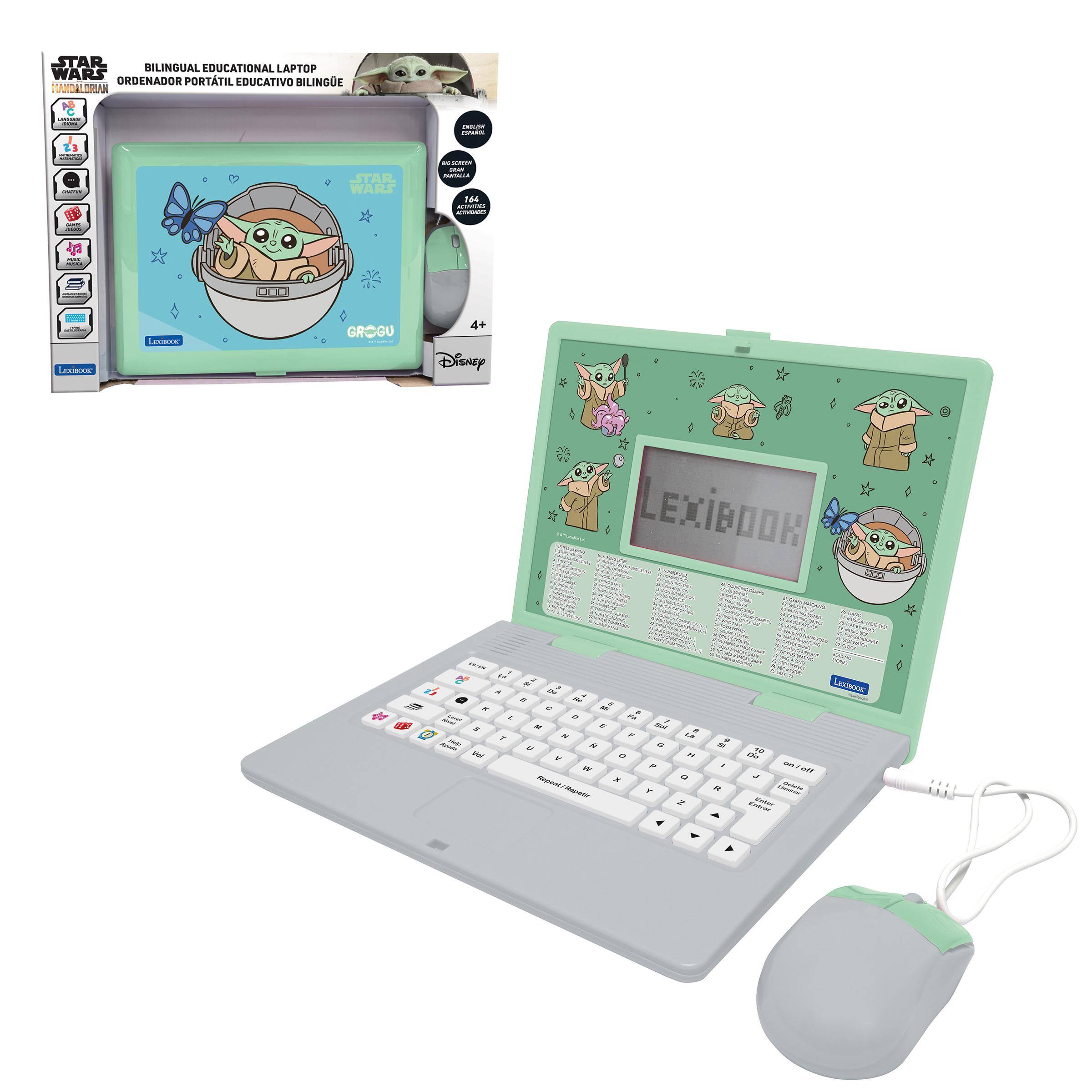 STAR WARS
BILINGUAL EDUCATIONAL LAPTOP
ORDENADOR PORTÁTIL EDUCATIVO BILINGÜE

HANDALORIAN
LAMILAND
INGLISH TOURCE
COMPORT
STAR WARS
WEERS DAN RONTILLA 164 ACTIVITIES ACTIVERS

-
-
LEEBOOK
LEXIBOOK
GROGU
4+ Disney
LEXIBOOK - ... HALLING N TOW
DUST to K  1  g - .. theshs Vol
/ Do Fat 3 c MI a FO , M E - M F 14 U 9 G v o M w P Repeat. x Q Reporter Y z
0 IN I at
TO & no on & SALADA Entrar -
LEX3900K