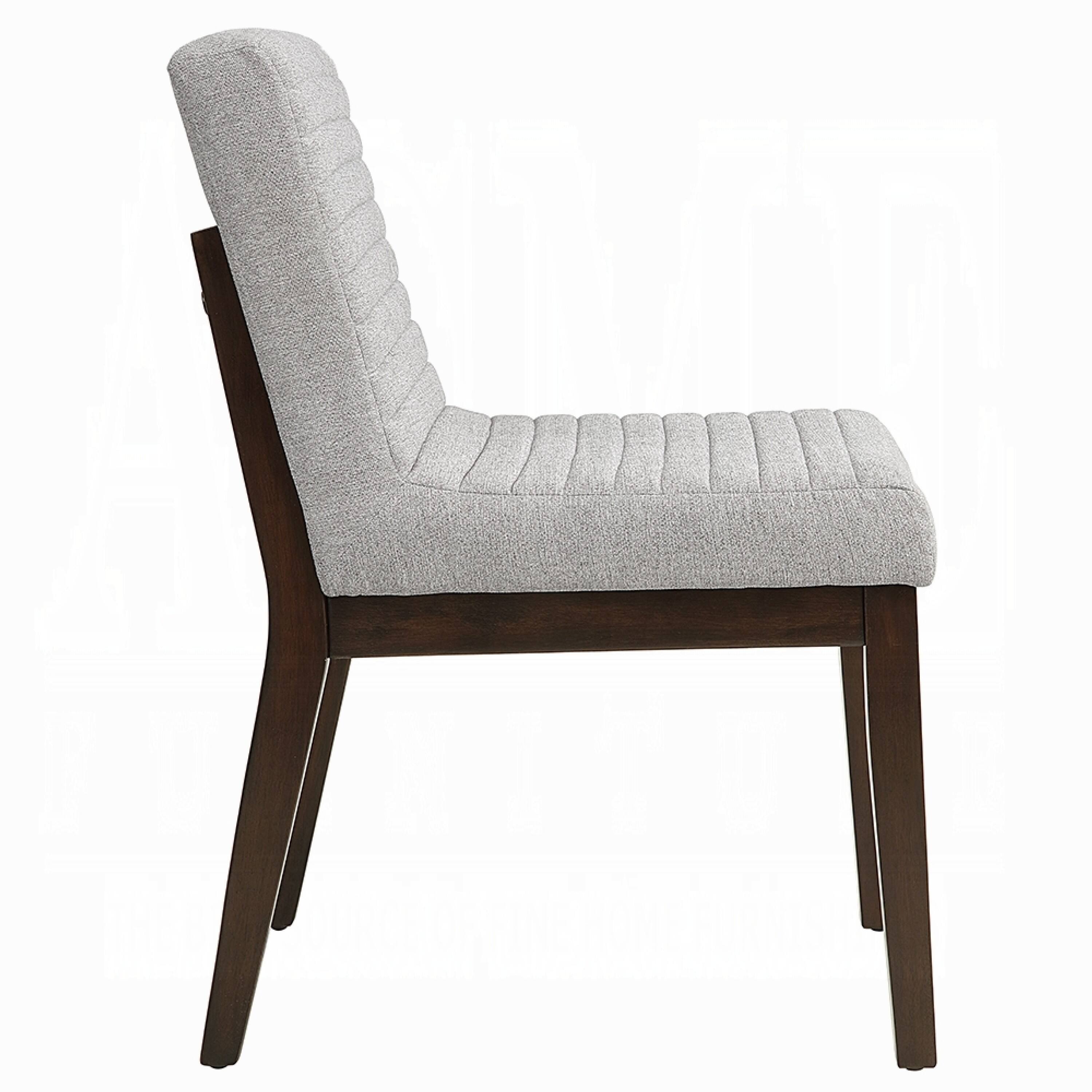 Alt View 3. Manhattan Lane - Eyna Side Dining Chair Set of 2, Soft Gray Linen - Gray, Brown.