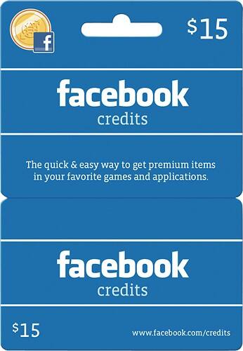 Front Standard. Facebook - Facebook Credits Card ($15).