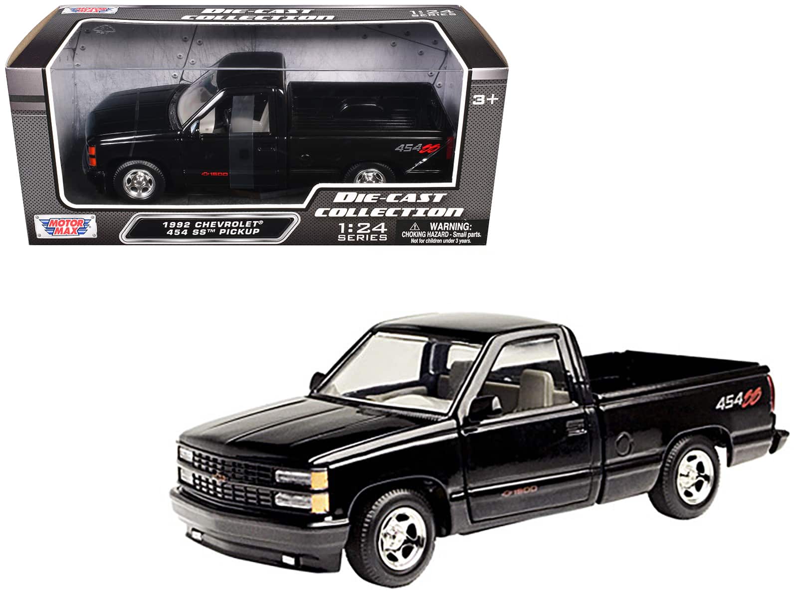 1992 Chevrolet 454 SS Pickup Truck Black 1/24 Diecast Model Car by Motormax price history on PriceWatchPro