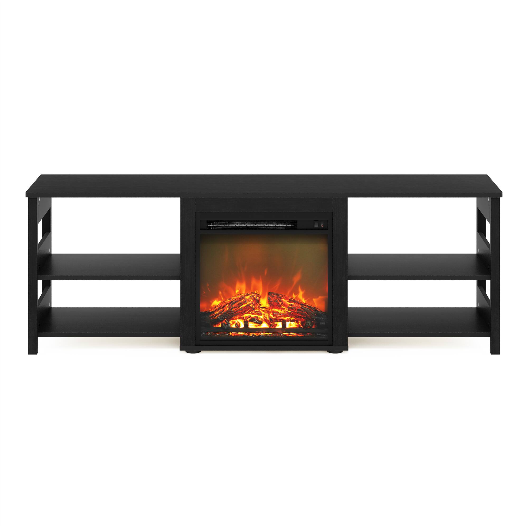 Alt View 2. Furinno - Classic 70 Inch TV Stand with Fireplace - Americano.