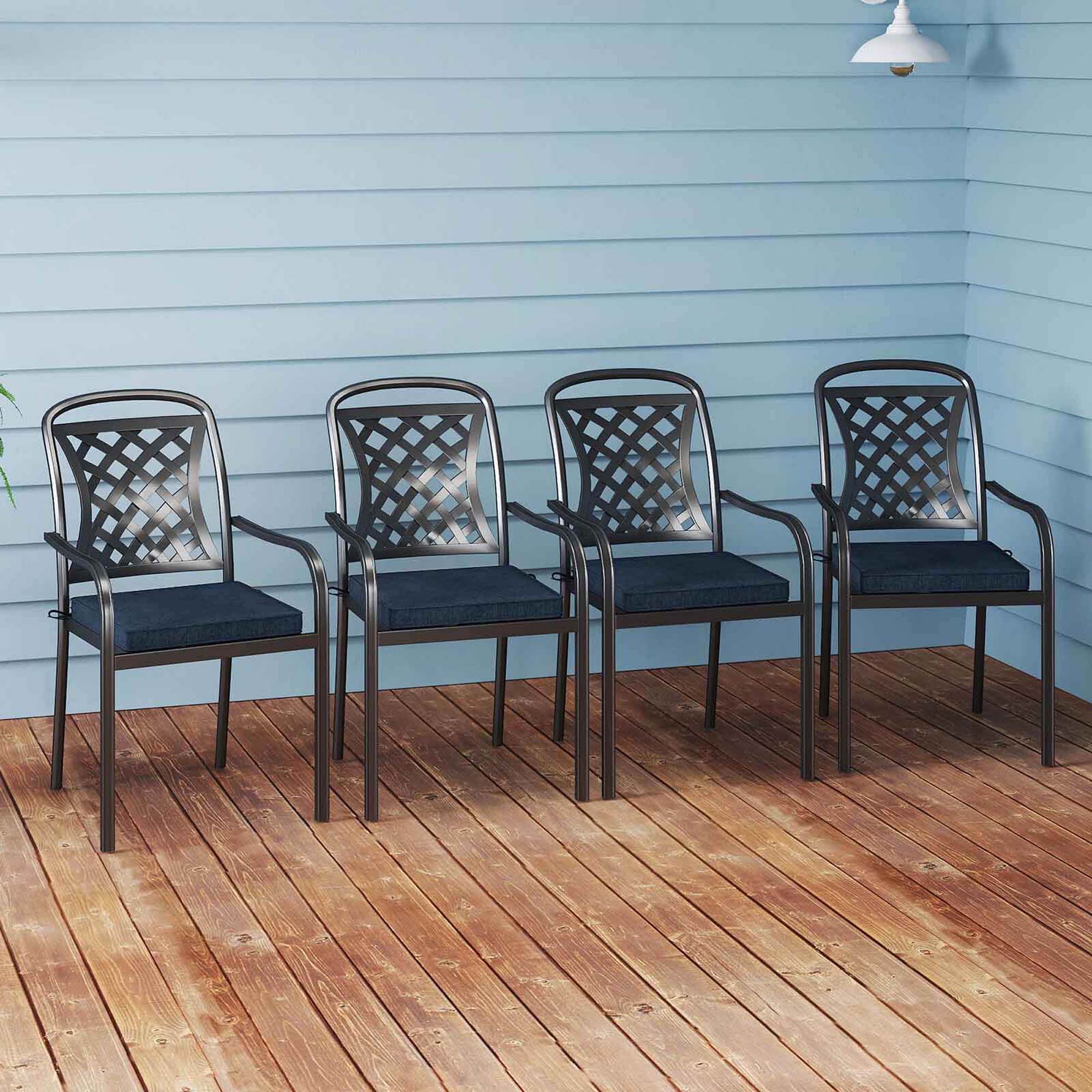 Alt View 1. Costway - Costway Outdoor Chair Cushion Set of 4 Waterproof Fade-Resistant Olefin Seat Cushions - Navy.