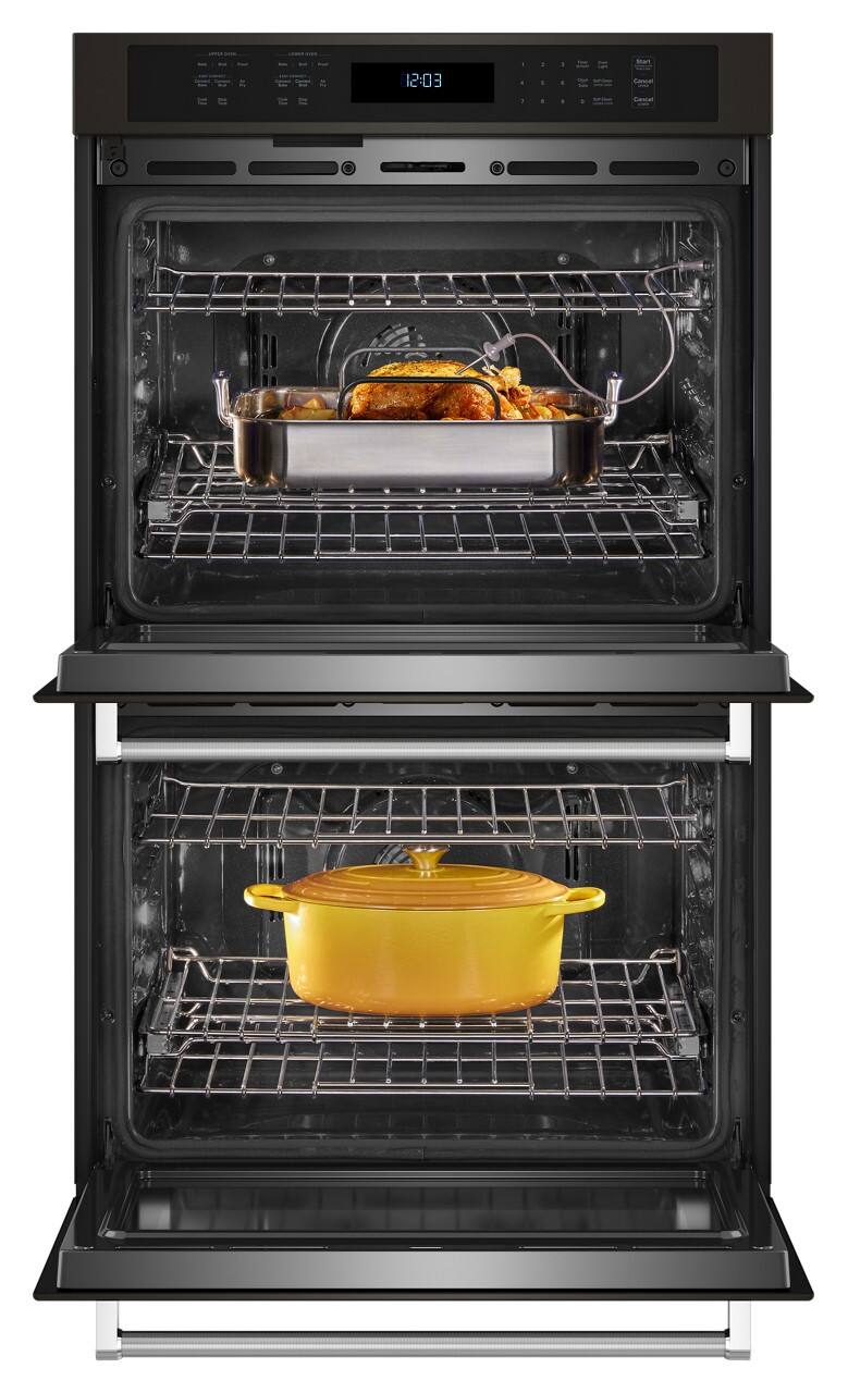 Alt View 13. KitchenAid - 30" Built-In Electric Convection Double Wall Oven with Air Fry Mode - Black Stainless Steel.