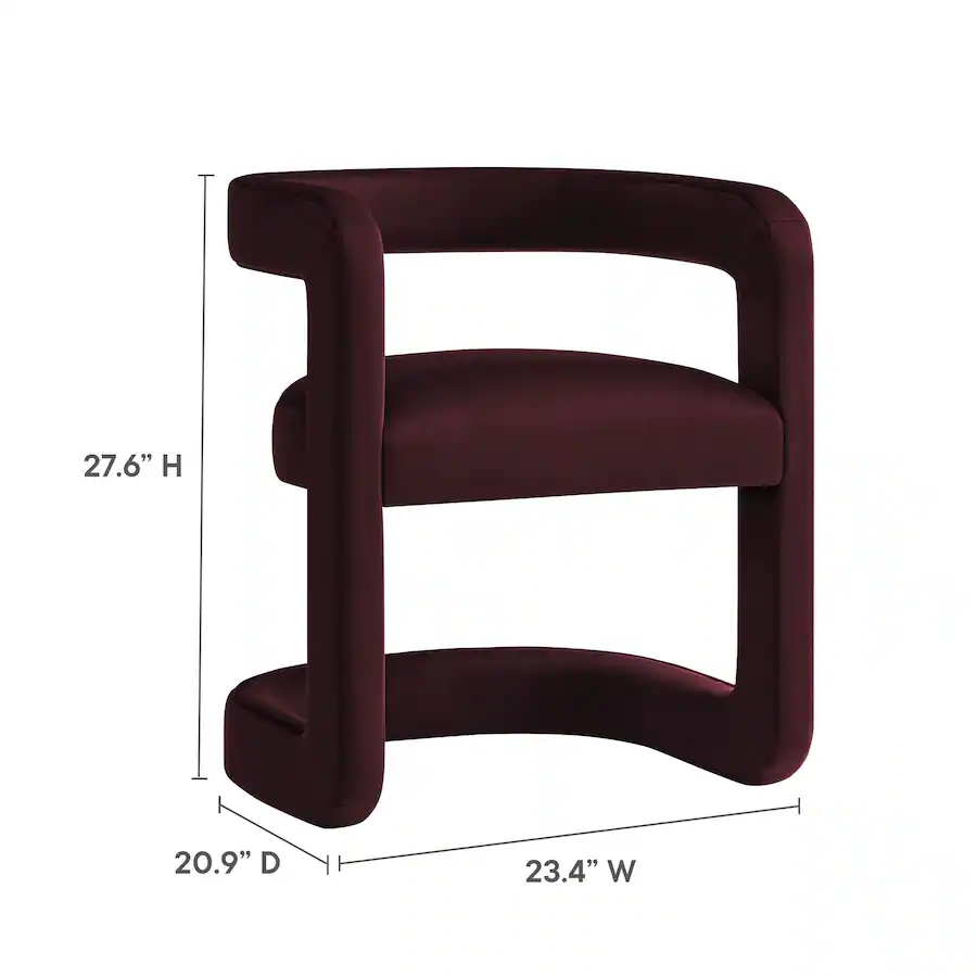 Modway Red Chair Winslow Barrel Performance Velvet Dining Chair by Modway Red EEI-7052 ...