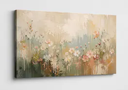 FC Design Large Canvas 24x36" Watercolor Floral Pink Green Blossoms Art ...