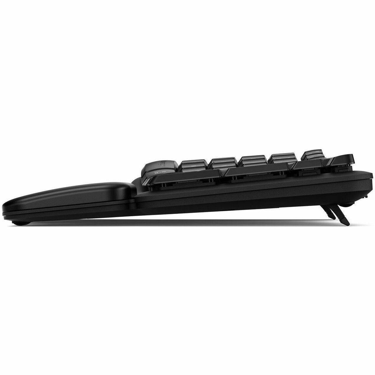 Alt View 3. Kensington - Kensington Pro Fit Ergo KB620-RC Wireless Rechargeable EQ Keyboard - Wireless Connectivity - Bluetooth/RF - Full-size - Black.