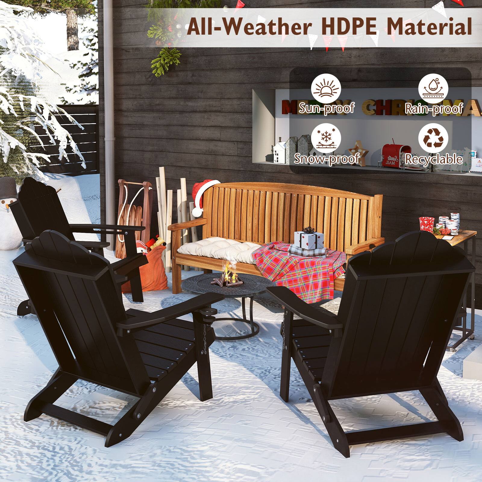 All-Weather HDPE Material  
Sun-proof  
Rain-proof  
Snow-proof  
Recyclable