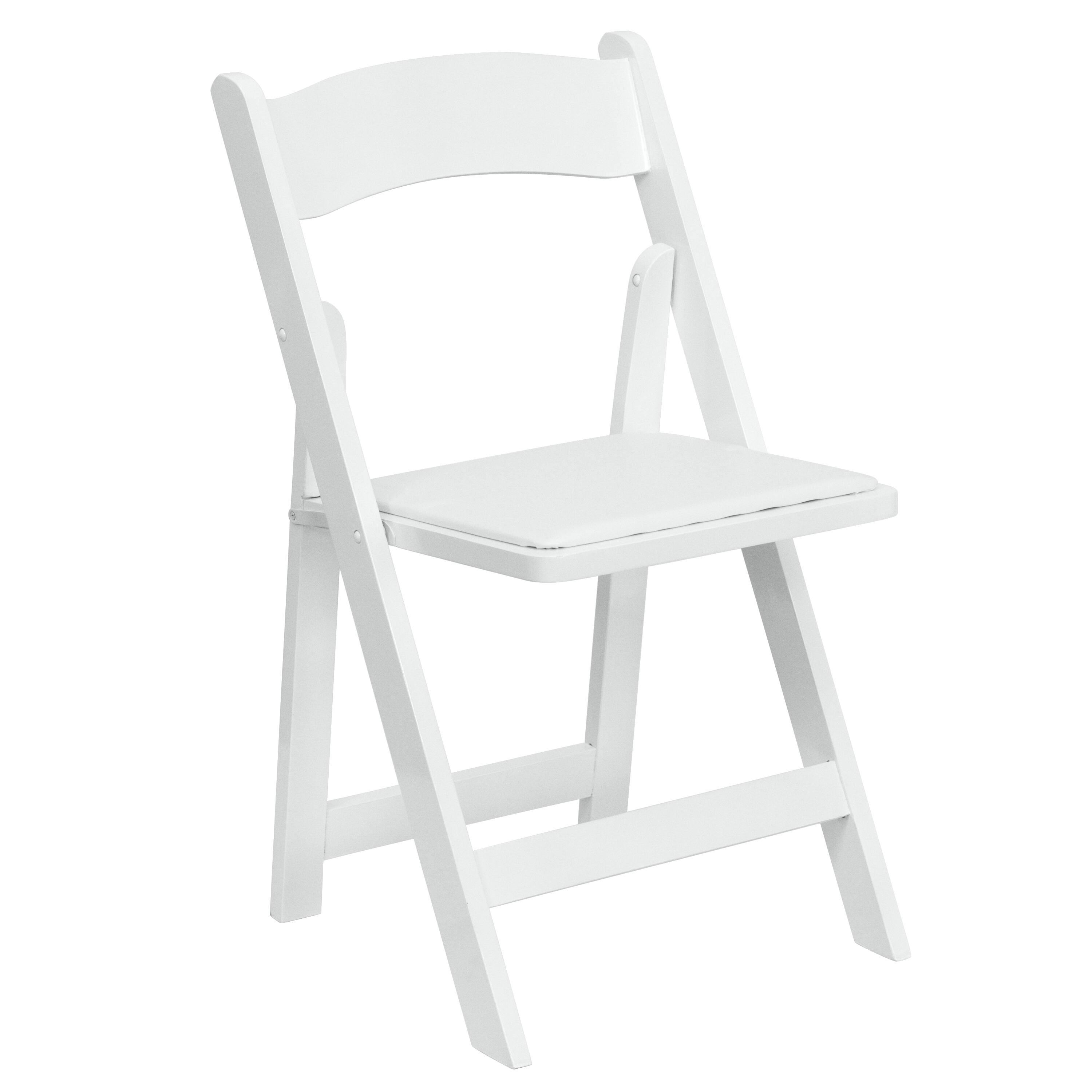 Alt View 7. Emma + Oliver - 4 Pack Wood Folding Chair with Vinyl Padded Seat - White.