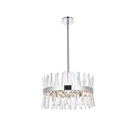 Elegant Lighting - Serephina 20 inch crystal round pendant light in - Chrome