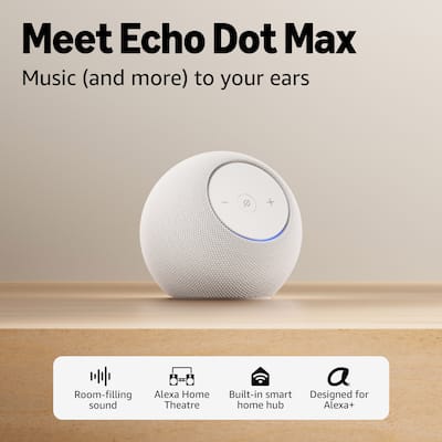 Amazon Echo Dot Max (newest model), Alexa speaker w/ room filling Amazon Echo Dot Max (newest model), Alexa speaker w/ room filling