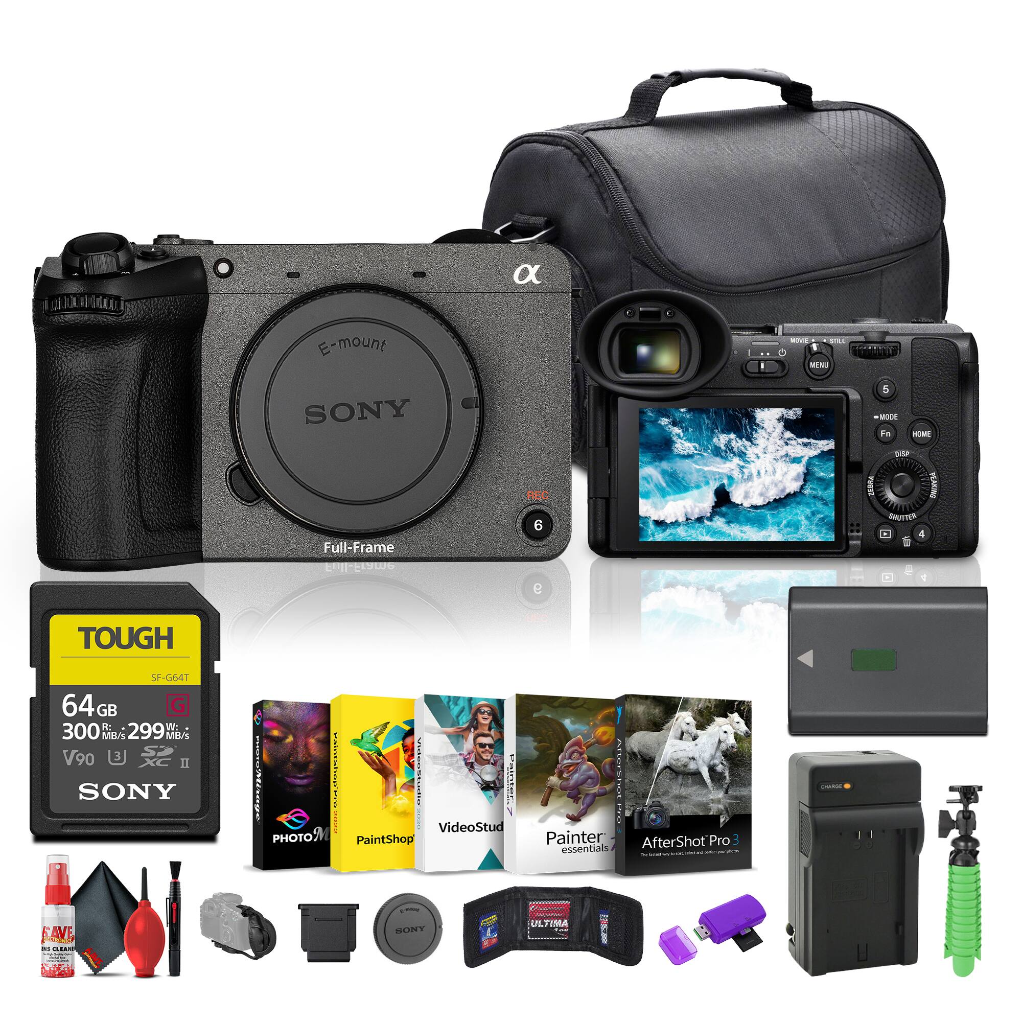 - E-mount
- SONY
- Full-Frame
- 64 GB
- TOUGH
- 300 MB/s
- 299 MB/s
- V90
- SONY
- VideoStud
- PaintShop
- Painter
- AfterShot Pro 3 essentials
- FAVE
- SONY
- ULTIMA