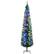 Front. Homcom - Artificial Pencil Christmas Trees Holiday Decoration with Colorful LED Lights, Steel Base - green.