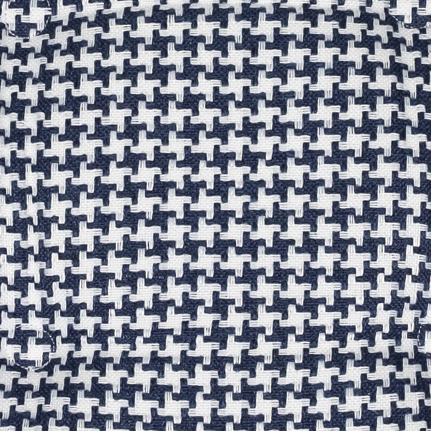 Alt View 1. Sweet Home Collection - Houndstooth Stitch U Shaped Memory Foam 17" x 16" Chair Cushions, 4-Pack - Navy.