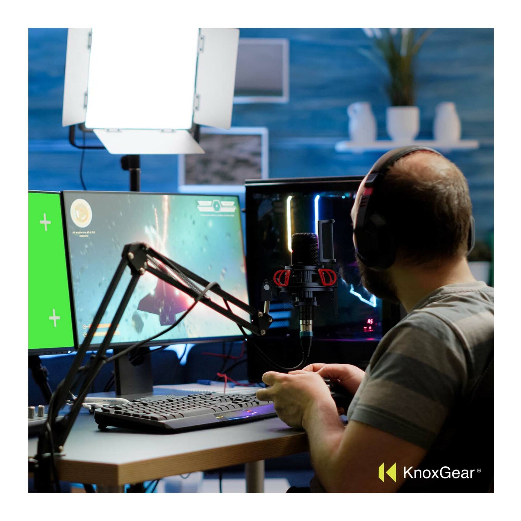 Back. Knox - Knox Gear Microphone Shock Mount and Detachable Pop Filter.