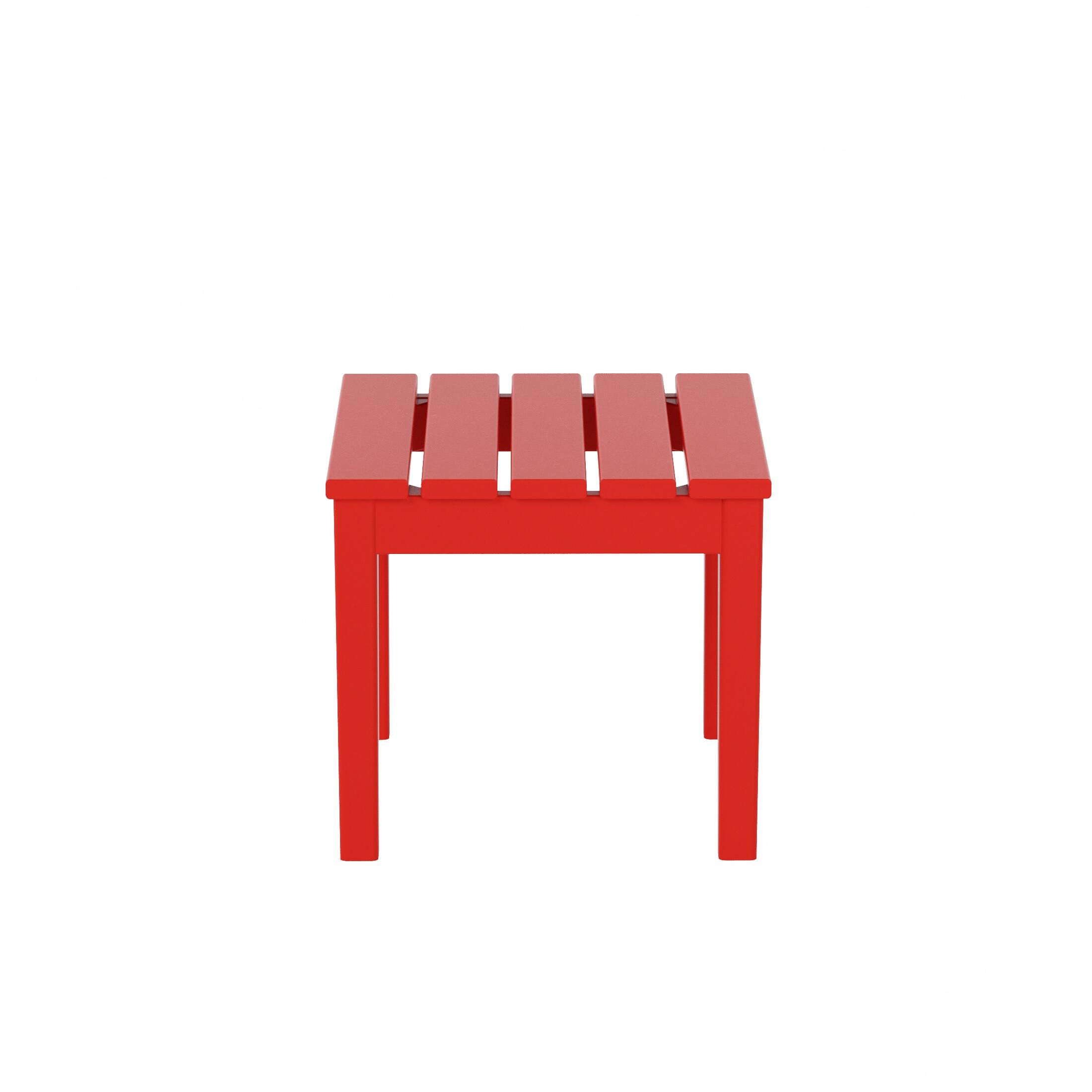 Back. WestinTrends - WestinTrends Ashore Outdoor Patio Modern Adirondack Side Table - Red.