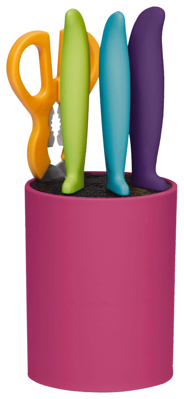 Angle. Farberware - 5-Piece Knife Set - Pink.