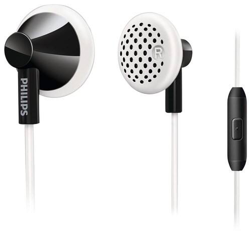 Front Standard. Philips - Earbud Headphones - Black/White.