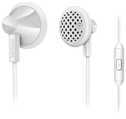 Front Standard. Philips - Earbud Headphones - White.