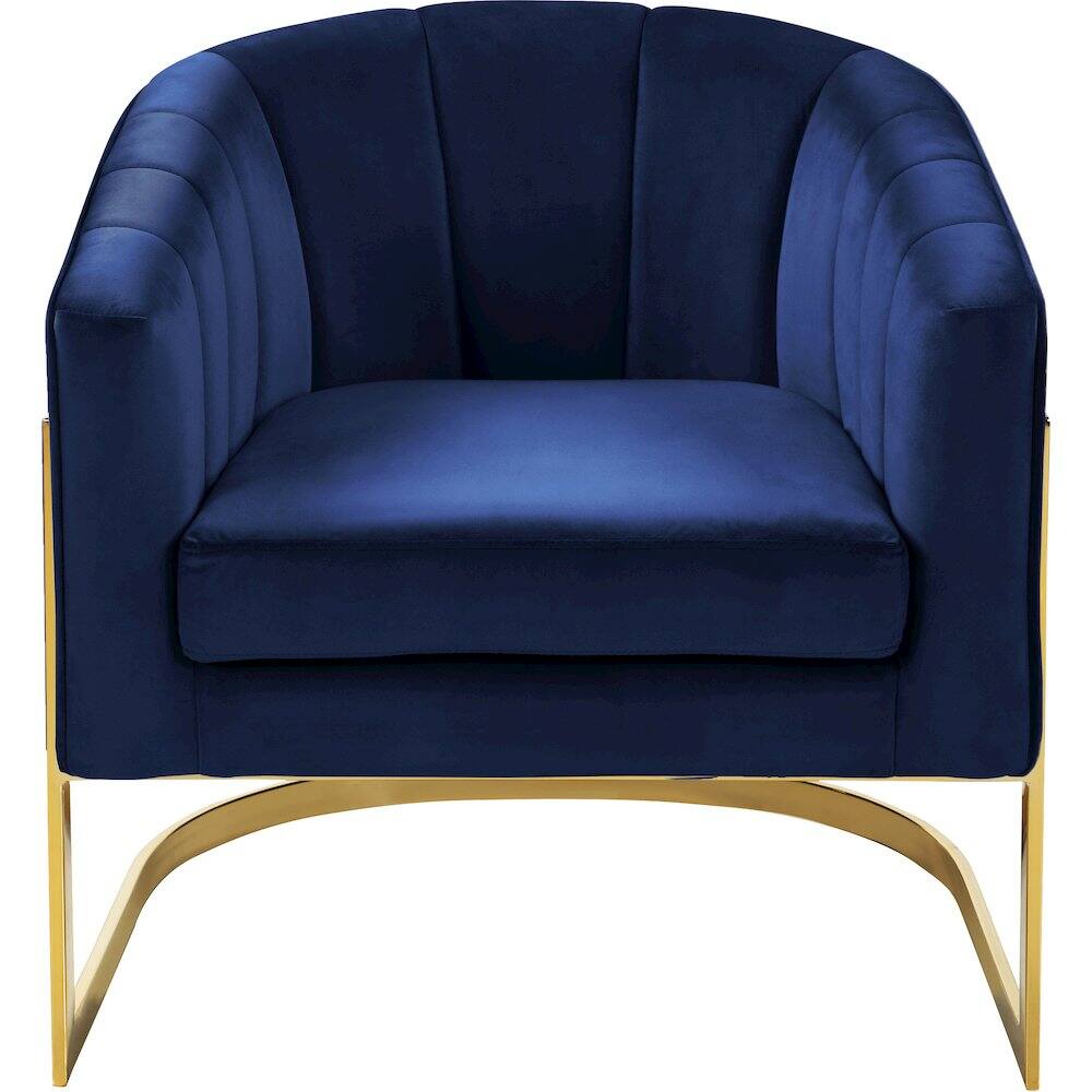 Alt View 2. Meridian Furniture - Carter Navy Velvet Accent Chair - Blue.