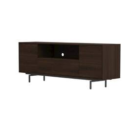 FurniFact - Walnut Laminate TV Console with Modern Design and Engineered Wood - Brown