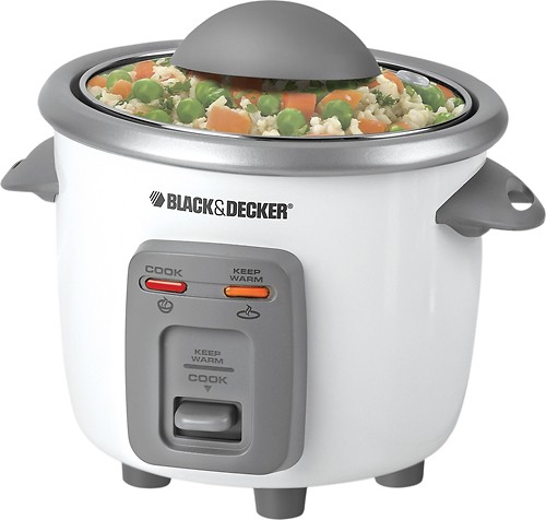  Black &amp; Decker - 3-Cup Rice Cooker - White