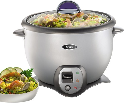 Oster 10-Cup Digital Rice Cooker Stainless-Steel/Black 3071 - Best Buy