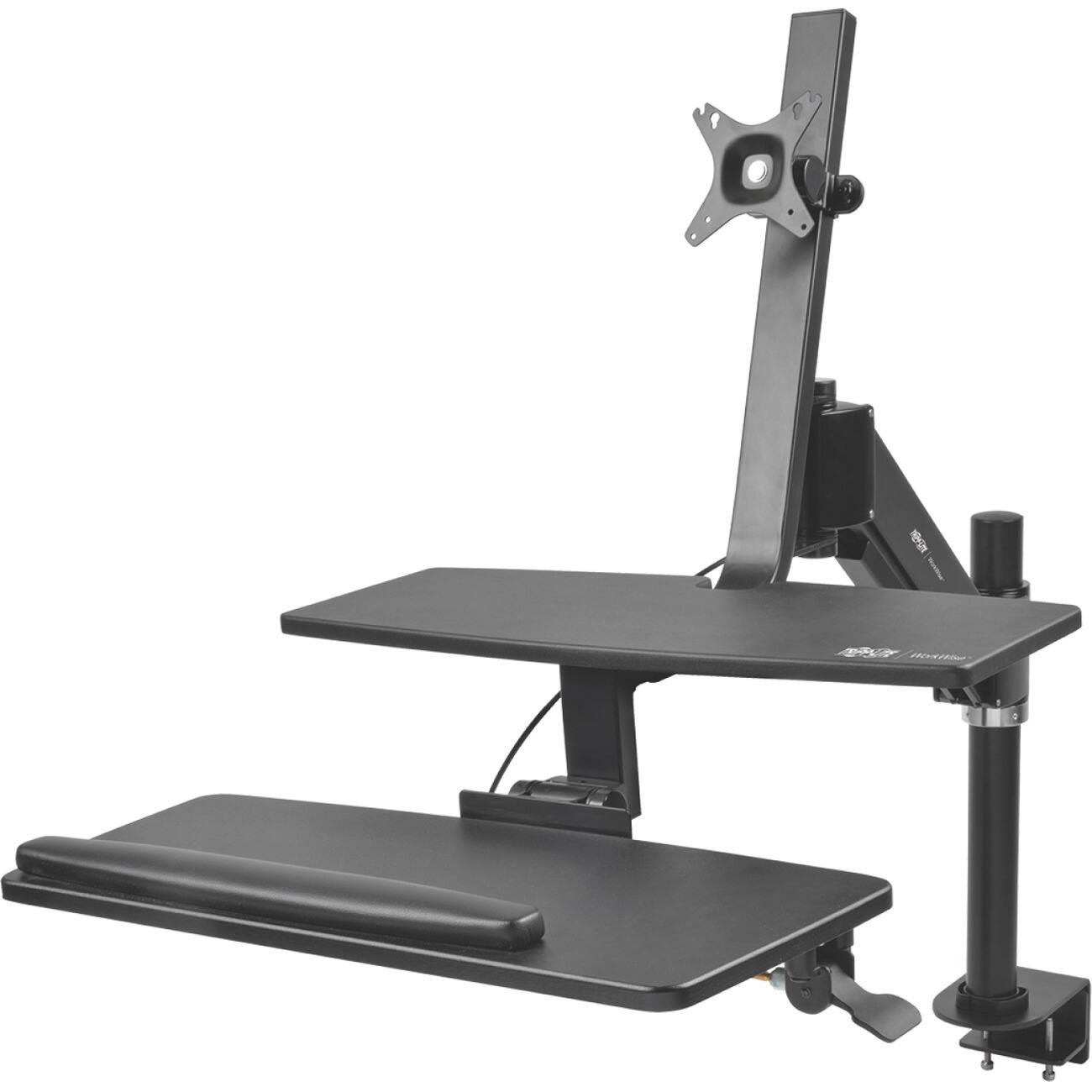 Alt View 3. Tripp Lite - Eaton Tripp Lite Series WorkWise Height-Adjustable Sit-Stand Workstation, Single-Monitor, Clamp-on - 33.70" Height x - Black.