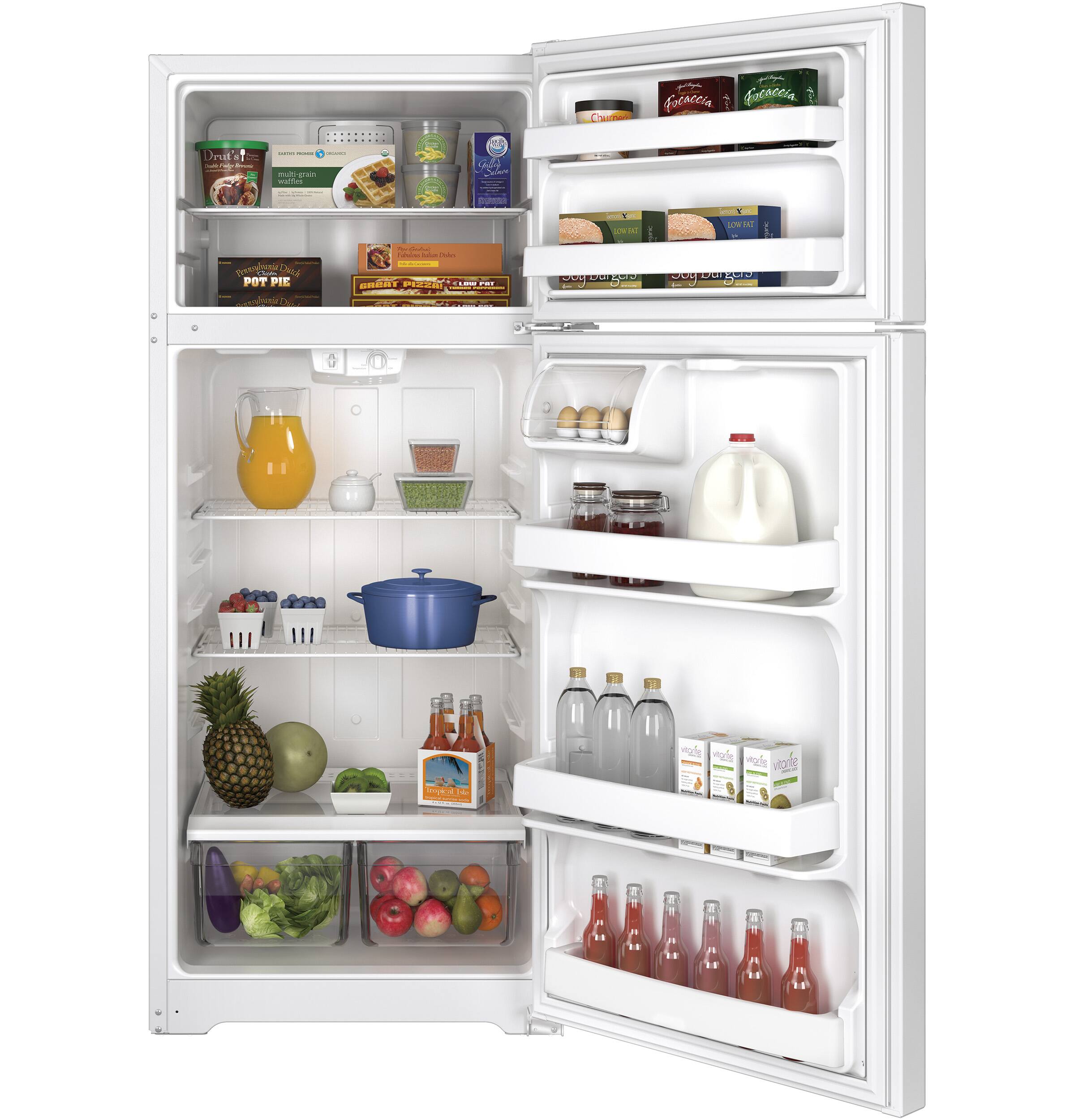 Alt View 11. GE - 17.5 Cu. Ft. Frost-Free Top-Freezer Refrigerator.