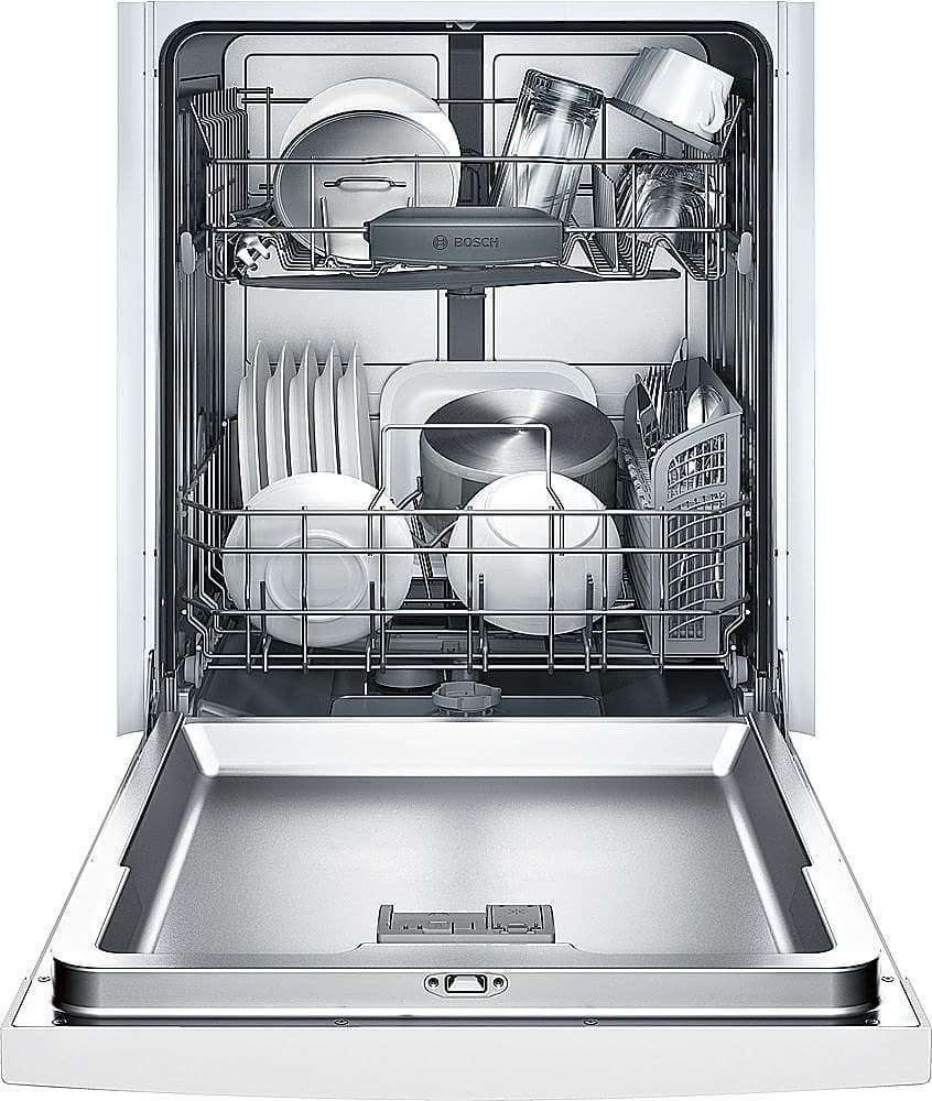 Alt View 1. Bosch - 100 Series 24" Front Control Built-In Hybrid Stainless Steel Tub Dishwasher with PureDry, 50 dBA - White.