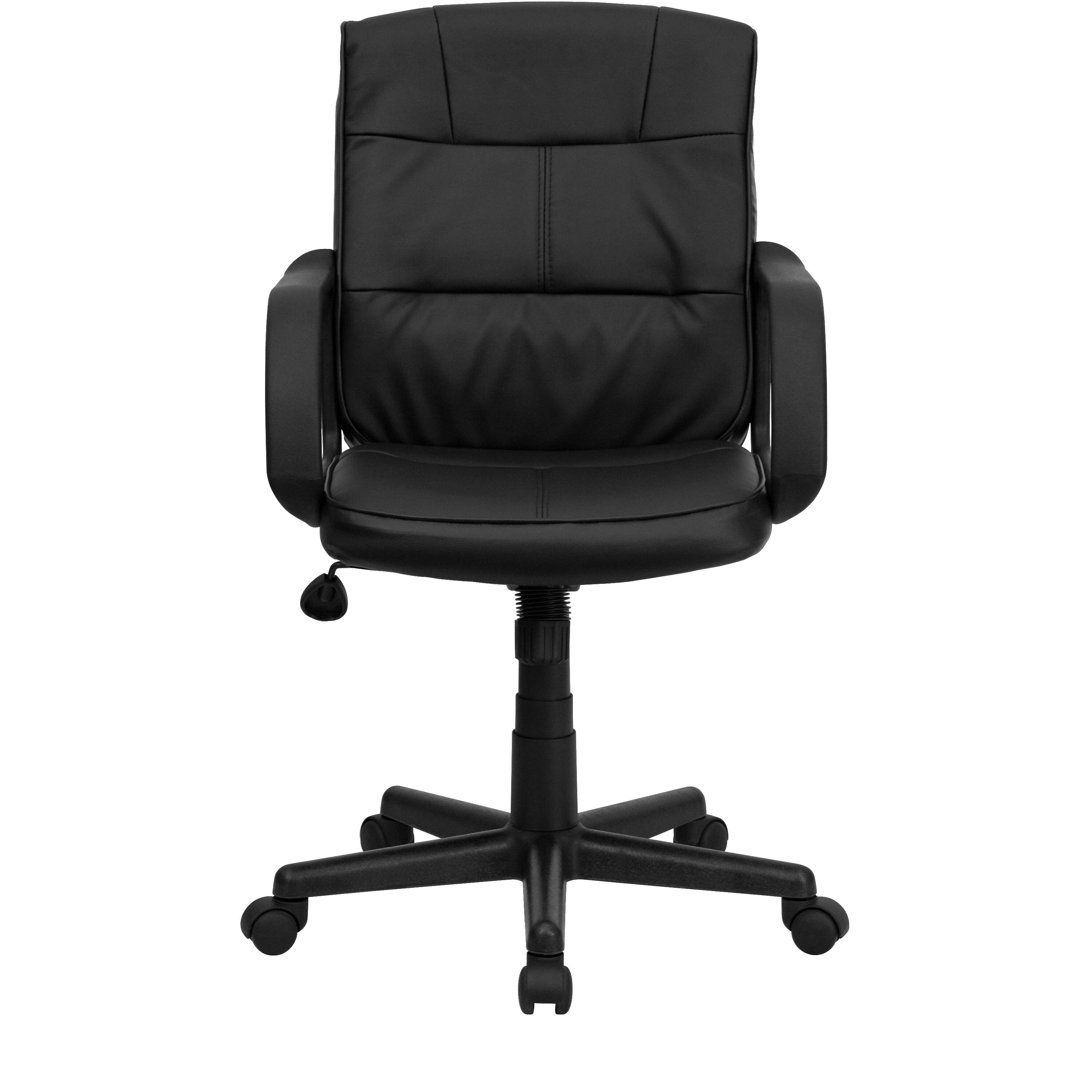 Alt View 11. Alamont Home - Rider Contemporary Leather/Faux Leather Swivel Office Chair - Black.