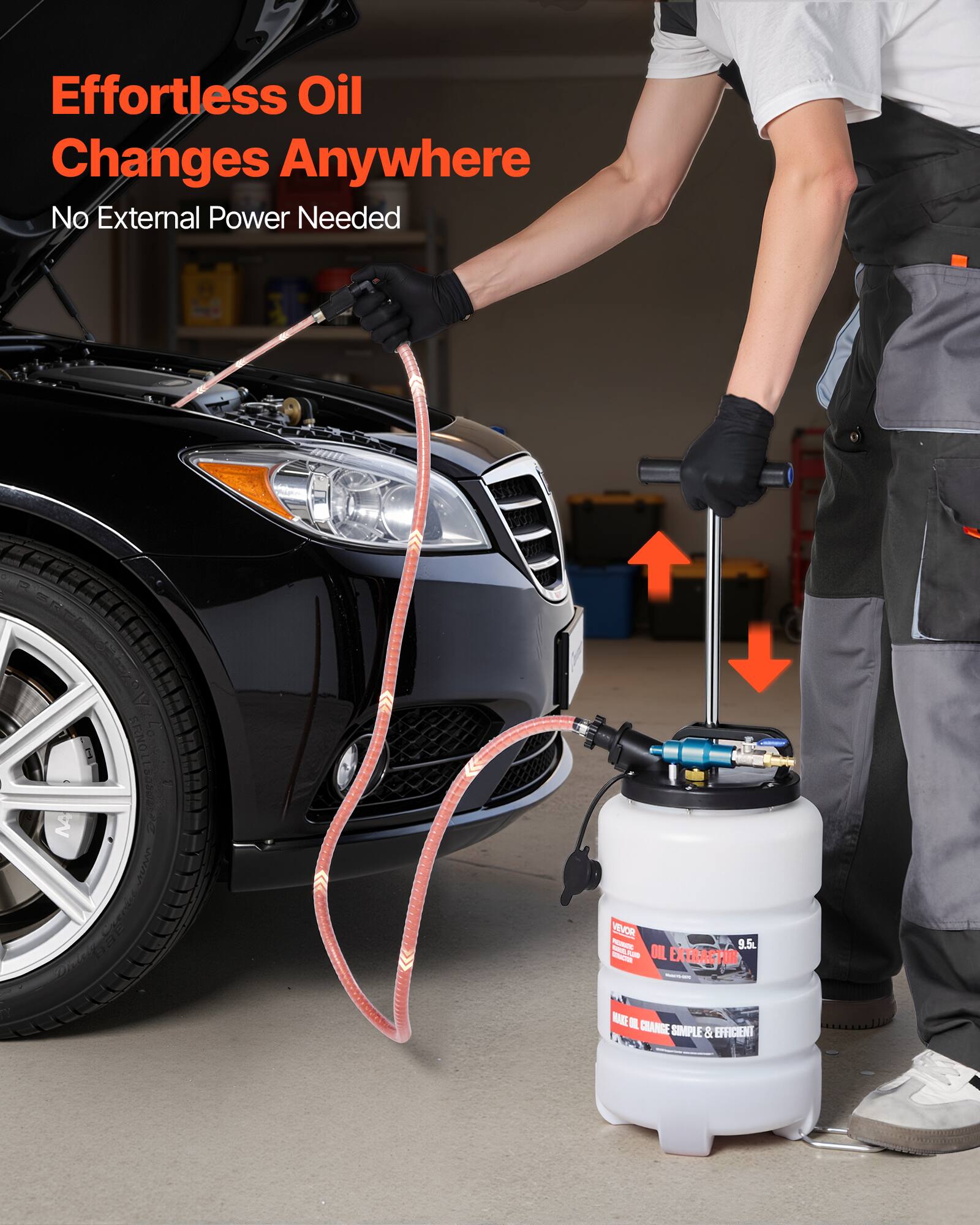 Effortless Oil Changes Anywhere  
No External Power Needed  

AENOT M 26 CRE TEVOR - 9.5 - M - OIL EXTRACTOR  
MAKE OIL CHANGE SIMPLE & EFFICIENT