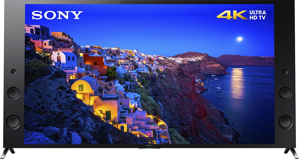 Front. Sony - 75" Class (74.5" Diag.) - LED - 2160p - Smart - 3D - 4K Ultra HD TV - Black.