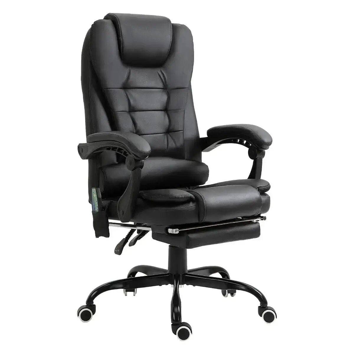 Left. Platinum-Level - Ergonomic Vibration Massage Office Chair with Lumbar Support - Black.