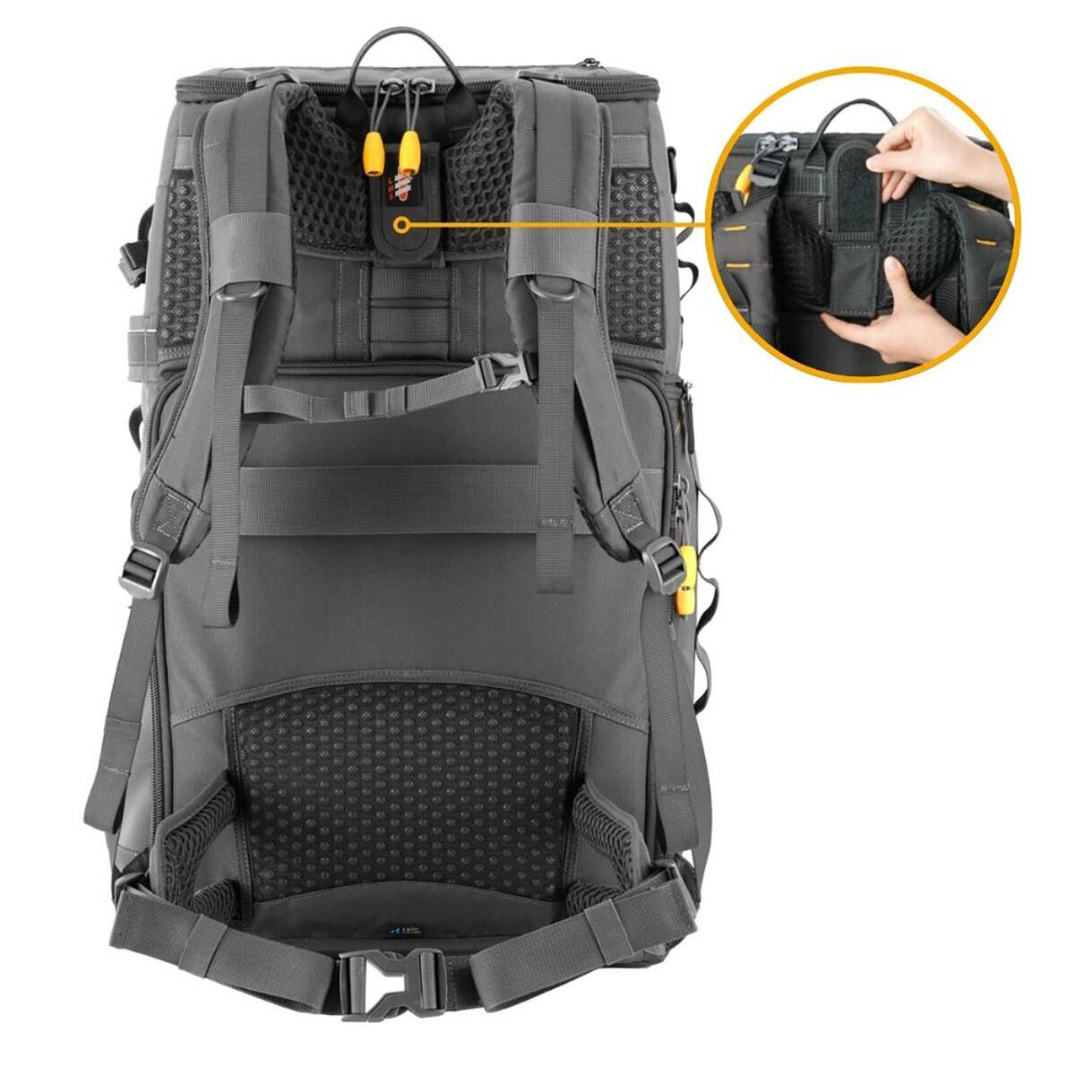 Alt View 6. Vanguard - Vanguard Alta Sky 69 49L Camera Backpack, Dark Gray.
