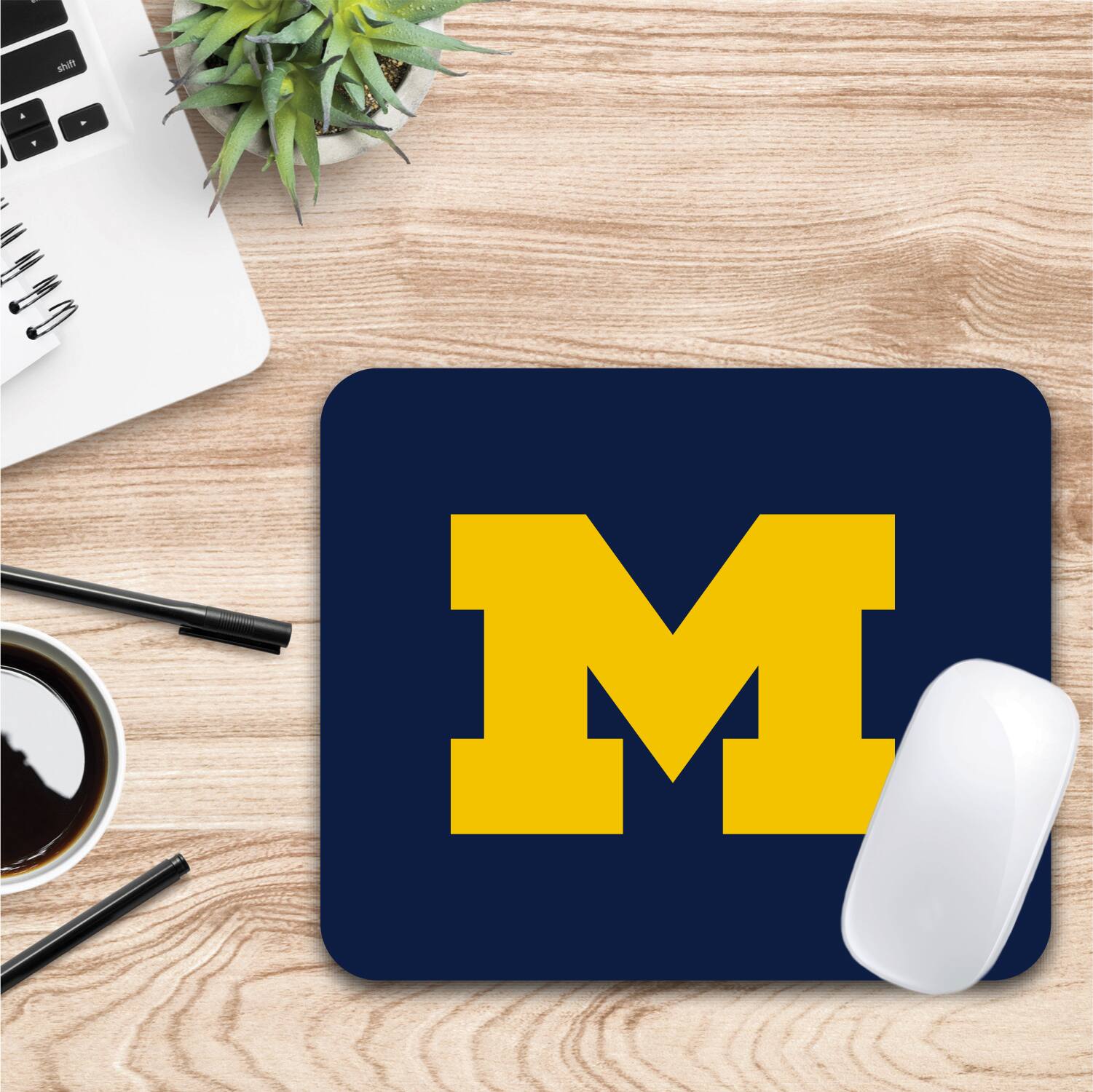 Alt View 1. OTM Essentials - Navy Michigan Wolverines Primary Logo Mouse Pad - Navy.