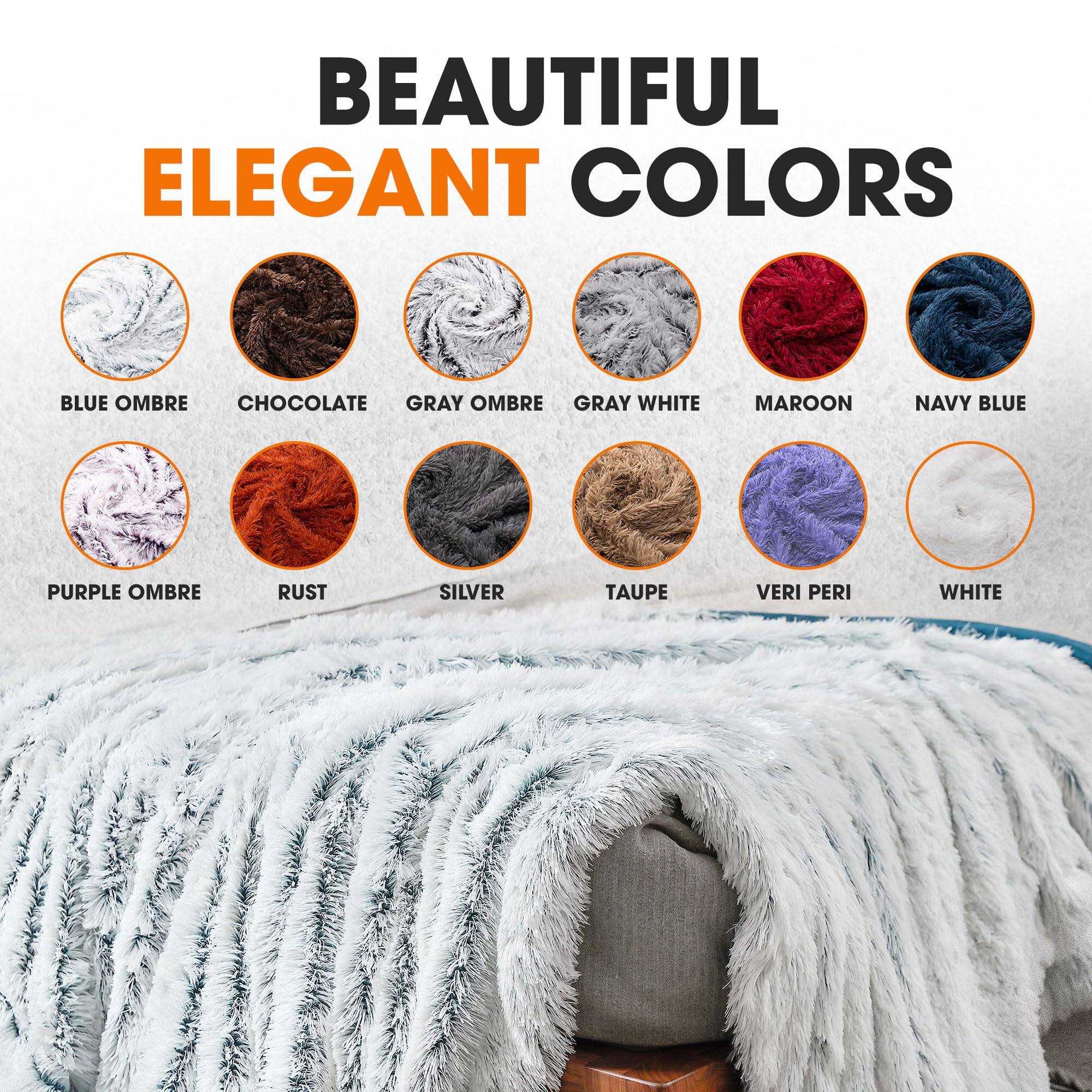 BEAUTIFUL ELEGANT COLORS

- BLUE OMBRE
- CHOCOLATE
- GRAY OMBRE
- GRAY WHITE
- MAROON
- NAVY BLUE
- PURPLE OMBRE
- RUST
- SILVER
- TAUPE
- VERI PERI
- WHITE